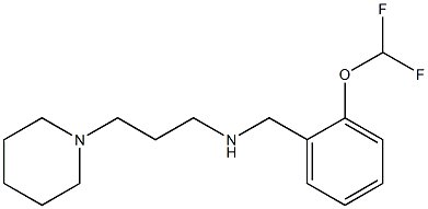 {[2-(difluoromethoxy)phenyl]methyl}[3-(piperidin-1-yl)propyl]amine Struktur