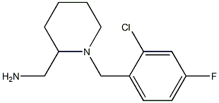 {1-[(2-chloro-4-fluorophenyl)methyl]piperidin-2-yl}methanamine Struktur