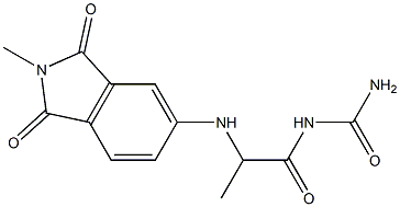 {2-[(2-methyl-1,3-dioxo-2,3-dihydro-1H-isoindol-5-yl)amino]propanoyl}urea Struktur