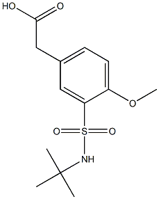 {3-[(tert-butylamino)sulfonyl]-4-methoxyphenyl}acetic acid Struktur