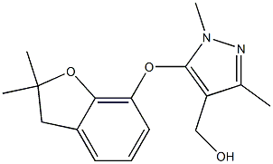 {5-[(2,2-dimethyl-2,3-dihydro-1-benzofuran-7-yl)oxy]-1,3-dimethyl-1H-pyrazol-4-yl}methanol Struktur