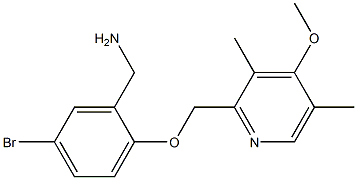 {5-bromo-2-[(4-methoxy-3,5-dimethylpyridin-2-yl)methoxy]phenyl}methanamine Struktur