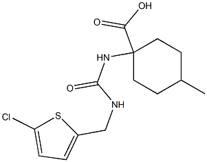 1-({[(5-chlorothiophen-2-yl)methyl]carbamoyl}amino)-4-methylcyclohexane-1-carboxylic acid Struktur