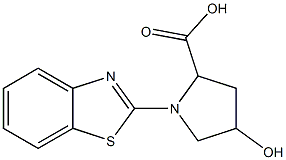 1-(1,3-benzothiazol-2-yl)-4-hydroxypyrrolidine-2-carboxylic acid Struktur