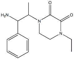 1-(1-amino-1-phenylpropan-2-yl)-4-ethylpiperazine-2,3-dione Struktur