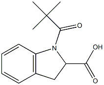 1-(2,2-dimethylpropanoyl)-2,3-dihydro-1H-indole-2-carboxylic acid Struktur