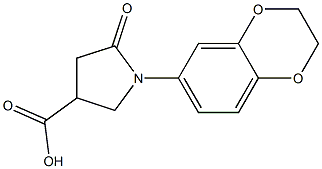 1-(2,3-dihydro-1,4-benzodioxin-6-yl)-5-oxopyrrolidine-3-carboxylic acid Struktur