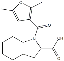 1-(2,5-dimethyl-3-furoyl)octahydro-1H-indole-2-carboxylic acid Struktur