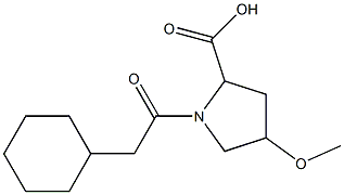 1-(2-cyclohexylacetyl)-4-methoxypyrrolidine-2-carboxylic acid Struktur