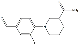 1-(2-fluoro-4-formylphenyl)piperidine-3-carboxamide Struktur