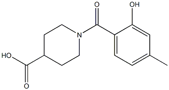 1-(2-hydroxy-4-methylbenzoyl)piperidine-4-carboxylic acid Struktur