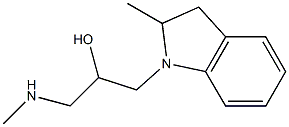 1-(2-methyl-2,3-dihydro-1H-indol-1-yl)-3-(methylamino)propan-2-ol Struktur