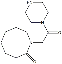 1-(2-oxo-2-piperazin-1-ylethyl)azocan-2-one Struktur