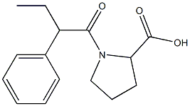 1-(2-phenylbutanoyl)pyrrolidine-2-carboxylic acid Struktur