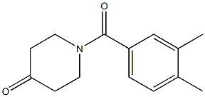 1-(3,4-dimethylbenzoyl)piperidin-4-one Struktur