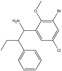 1-(3-bromo-5-chloro-2-methoxyphenyl)-2-phenylbutan-1-amine Struktur