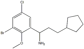 1-(3-bromo-5-chloro-2-methoxyphenyl)-3-cyclopentylpropan-1-amine Struktur