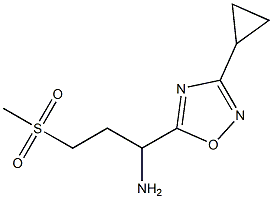 1-(3-cyclopropyl-1,2,4-oxadiazol-5-yl)-3-methanesulfonylpropan-1-amine Struktur