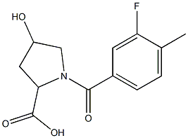 1-(3-fluoro-4-methylbenzoyl)-4-hydroxypyrrolidine-2-carboxylic acid Struktur