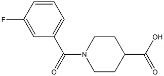 1-(3-fluorobenzoyl)piperidine-4-carboxylic acid Struktur