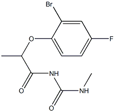 1-[2-(2-bromo-4-fluorophenoxy)propanoyl]-3-methylurea Struktur