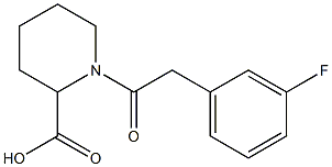 1-[2-(3-fluorophenyl)acetyl]piperidine-2-carboxylic acid Struktur