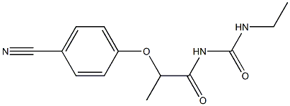 1-[2-(4-cyanophenoxy)propanoyl]-3-ethylurea Struktur