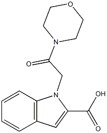 1-[2-(morpholin-4-yl)-2-oxoethyl]-1H-indole-2-carboxylic acid Struktur