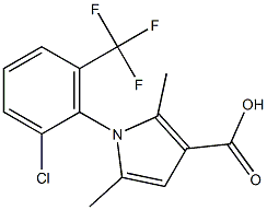 1-[2-chloro-6-(trifluoromethyl)phenyl]-2,5-dimethyl-1H-pyrrole-3-carboxylic acid Struktur