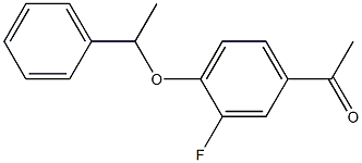 1-[3-fluoro-4-(1-phenylethoxy)phenyl]ethan-1-one Struktur