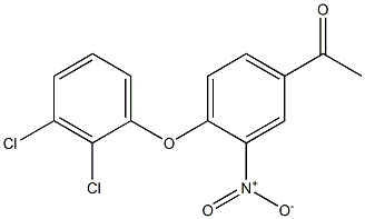 1-[4-(2,3-dichlorophenoxy)-3-nitrophenyl]ethan-1-one Struktur