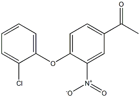 1-[4-(2-chlorophenoxy)-3-nitrophenyl]ethan-1-one Struktur