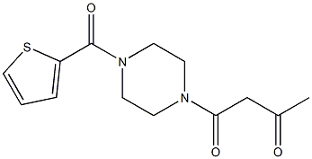 1-[4-(thiophen-2-ylcarbonyl)piperazin-1-yl]butane-1,3-dione Struktur