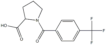 1-[4-(trifluoromethyl)benzoyl]pyrrolidine-2-carboxylic acid Struktur