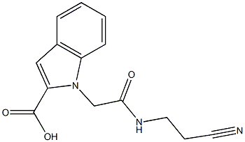 1-{[(2-cyanoethyl)carbamoyl]methyl}-1H-indole-2-carboxylic acid Struktur