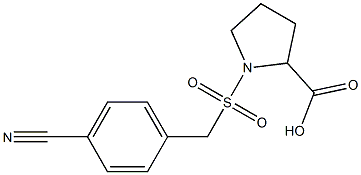 1-{[(4-cyanophenyl)methane]sulfonyl}pyrrolidine-2-carboxylic acid Struktur