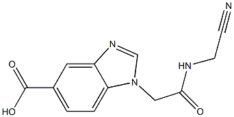 1-{[(cyanomethyl)carbamoyl]methyl}-1H-1,3-benzodiazole-5-carboxylic acid Struktur