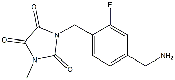 1-{[4-(aminomethyl)-2-fluorophenyl]methyl}-3-methylimidazolidine-2,4,5-trione Struktur