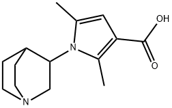 1-{1-azabicyclo[2.2.2]octan-3-yl}-2,5-dimethyl-1H-pyrrole-3-carboxylic acid Struktur