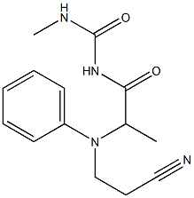 1-{2-[(2-cyanoethyl)(phenyl)amino]propanoyl}-3-methylurea Struktur