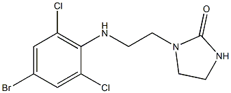 1-{2-[(4-bromo-2,6-dichlorophenyl)amino]ethyl}imidazolidin-2-one Struktur