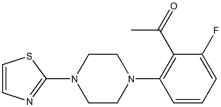 1-{2-fluoro-6-[4-(1,3-thiazol-2-yl)piperazin-1-yl]phenyl}ethan-1-one Struktur