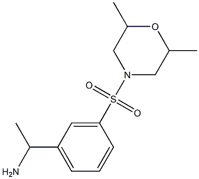 1-{3-[(2,6-dimethylmorpholine-4-)sulfonyl]phenyl}ethan-1-amine Struktur