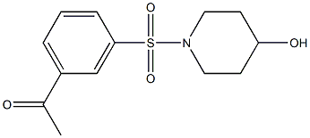 1-{3-[(4-hydroxypiperidine-1-)sulfonyl]phenyl}ethan-1-one Struktur