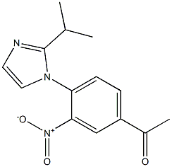 1-{3-nitro-4-[2-(propan-2-yl)-1H-imidazol-1-yl]phenyl}ethan-1-one Struktur