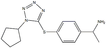 1-{4-[(1-cyclopentyl-1H-1,2,3,4-tetrazol-5-yl)sulfanyl]phenyl}ethan-1-amine Struktur