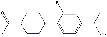 1-{4-[4-(1-aminoethyl)-2-fluorophenyl]piperazin-1-yl}ethan-1-one Struktur