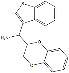 1-benzothiophen-3-yl(2,3-dihydro-1,4-benzodioxin-2-yl)methanamine Struktur