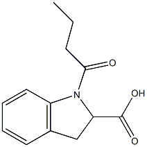 1-butanoyl-2,3-dihydro-1H-indole-2-carboxylic acid Struktur