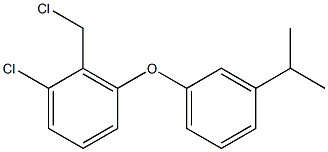 1-chloro-2-(chloromethyl)-3-[3-(propan-2-yl)phenoxy]benzene Struktur